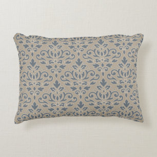 Almofada Decorativa Rolar Cor damasco Cream Linha Azul Areia