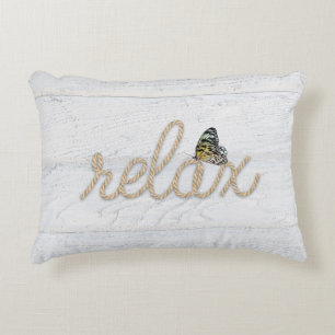 Almofada Decorativa Rope Relaxe Texto com Travesseiro de Destaque da B