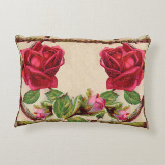 Almofada Decorativa Rosa antiga vintage rústica vitoriana clássica ant