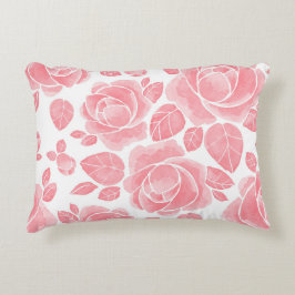 Almofada Decorativa Rosa Aquarela Rosa - Floral Romântica