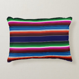 Almofada Decorativa Rosa azul, alaranjado, quente, mexicano verde