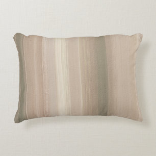 Almofada Decorativa Rosa Bege Cinza Mauve Listra Abstrata Suave