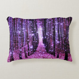 Almofada Decorativa Rosa Púrpura da Floresta Mágica