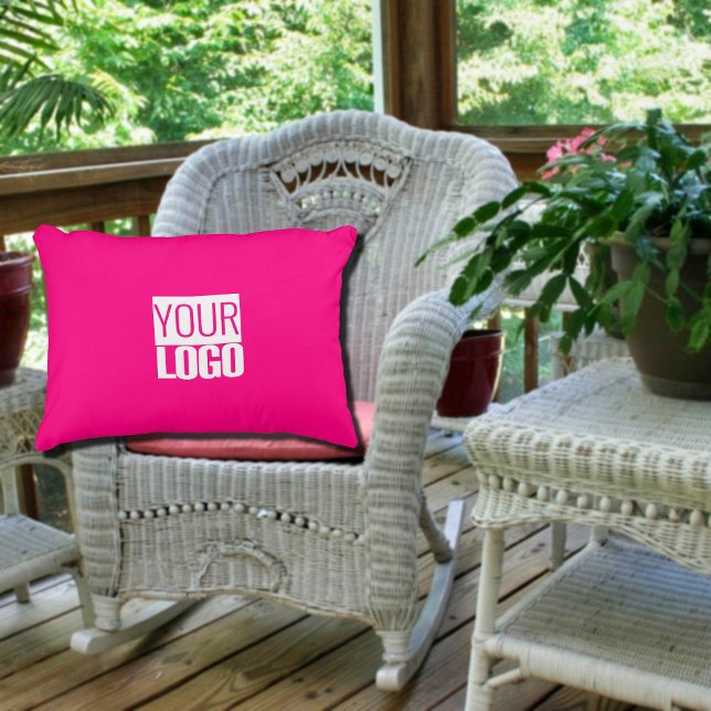 Almofada Decorativa rosa quente - adicionar logotipo (Criador carregado)