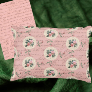 Almofada Decorativa Rosas de vindima com legenda antiga em declives de