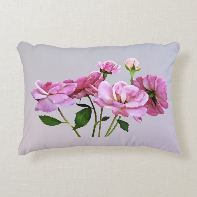Almofada Decorativa Rosas Miniatura Rosa (Frente)