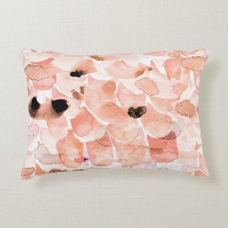 Almofada Decorativa Rosas, pedras e folhas, padrão de aquarela.