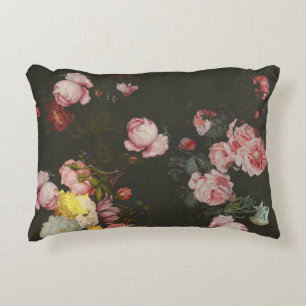 Almofada Decorativa Rosas Rosa Flóridas Ricas Escuras Elegantes