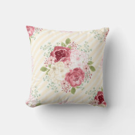 ALMOFADA DECORATIVA ROSAS ROSADAS FLORAL VINTAGE