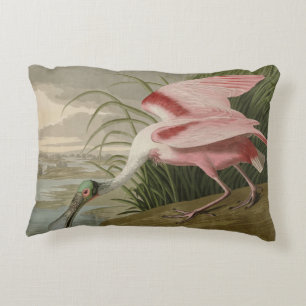 Almofada Decorativa Roseate Spoonbill, das Aves da América de Audubon