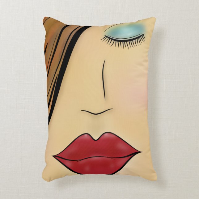 Almofada Decorativa Rosto Feminino (Frente(Vertical))