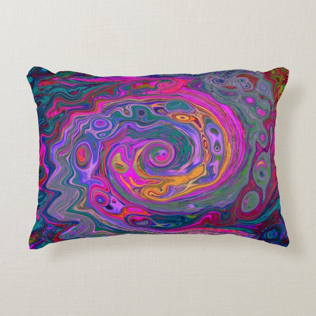 Almofada Decorativa Roteiro Magenta Retroativo, Verde e Abstrato Laran (Frente)