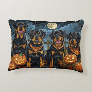 Almofada Decorativa Rottweiler Halloween Assustador