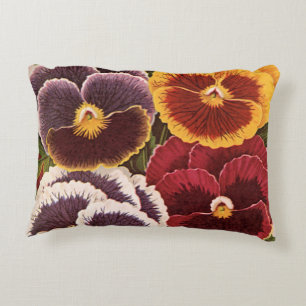 Almofada Decorativa Rótulos de Pacotes de Sementes Antigas, Flores de