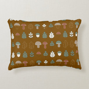 Almofada Decorativa Roupas de Cama com Padrão de Cogumelo e Bolota da