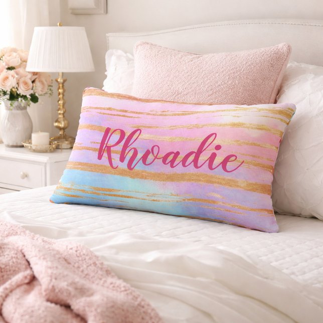 Almofada Decorativa Roxo Chic e Azul Ombre Deluxe (Criador carregado)