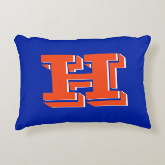 Almofada Decorativa Royal Blue and Orange Collegiate Color Monogram
