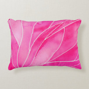 Almofada Decorativa Ruptura da Aquarela do rosa quente