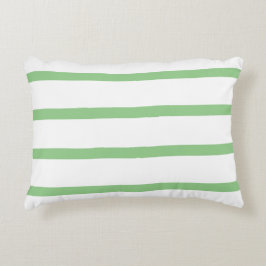 Almofada Decorativa Sage Verde e Listras Mínimas Escritório Branco