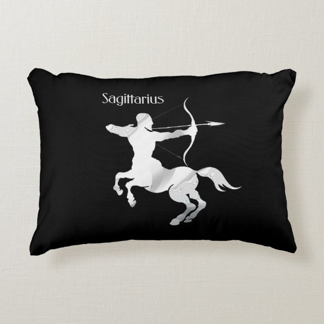 Almofada Decorativa Sagittarius Silver Archer Zodiac (Frente)