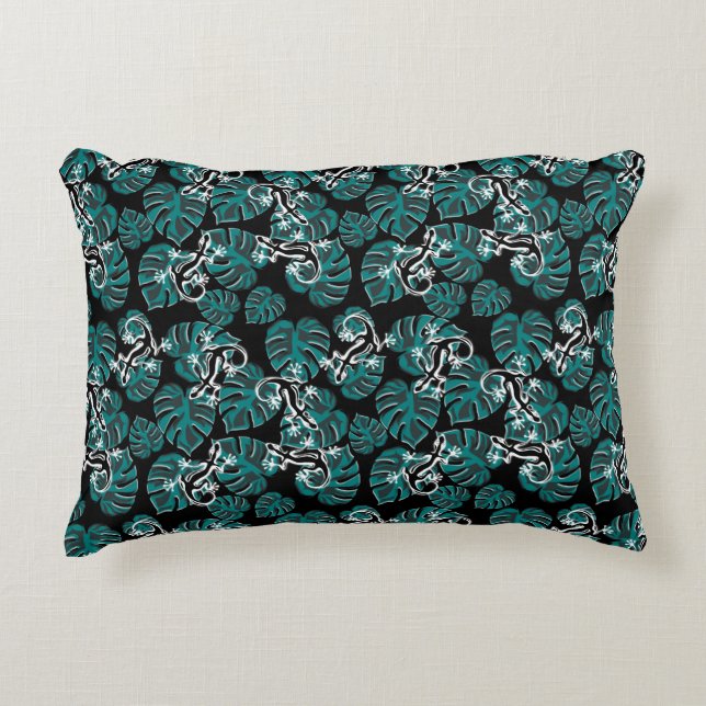 Almofada Decorativa Salamander e Green Leaf Pattern (Frente)