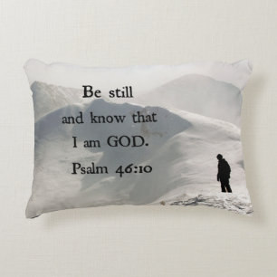 Almofada Decorativa Salm 46:10 Fique quieto e saiba que eu sou Deus.