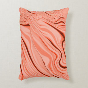 Almofada Decorativa Salmão, pêssego, coral e massa rosa ondulada