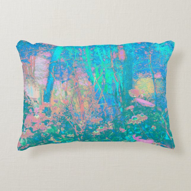 Almofada Decorativa Salto de Aqua Trippy com flores psicodélicas (Frente)