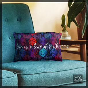 Almofada Decorativa Salto de Ogee Bolinhas Vermelha Roxo-Azul-Faith