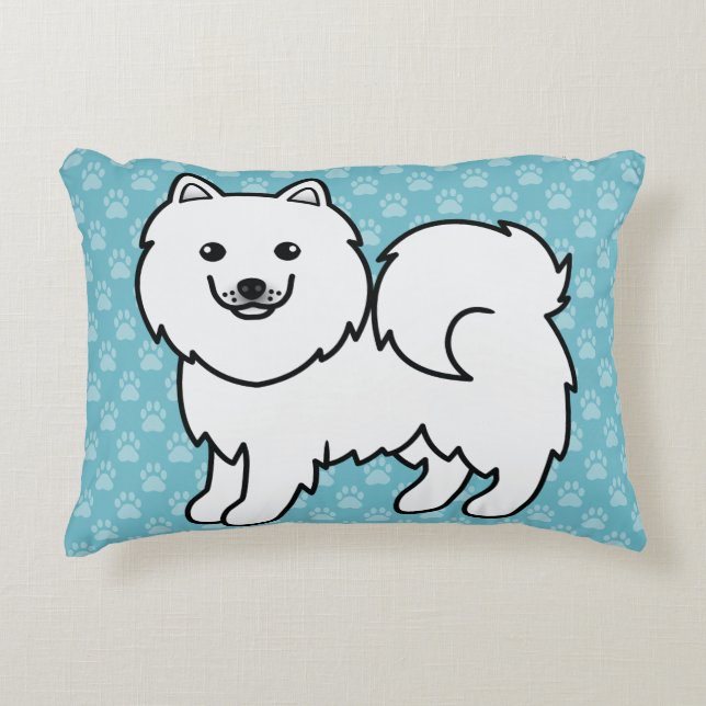 Almofada Decorativa Samoyed Desenho Animado Fofo (Frente)