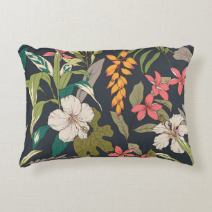 Almofada Decorativa Sangue tropical: Padrão de flor sem costura