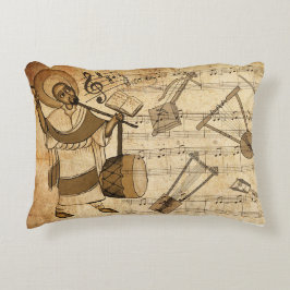 Almofada Decorativa São Yared & Os Instrumentos Musicais Etíopes