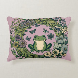 Almofada Decorativa Sapo Cottagecore Flores Selvagens