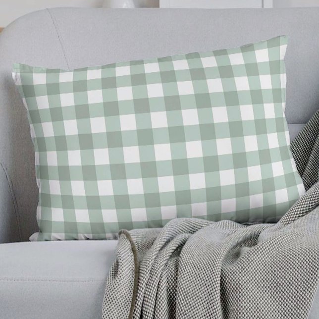 Almofada Decorativa Sapos de bolhas Gingham - xadrez verde de louros d (Criador carregado)