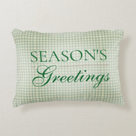 Almofada Decorativa Saudações da temporada Gingham Natal