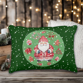 Almofada Decorativa Scandinávia Santa Claus Green