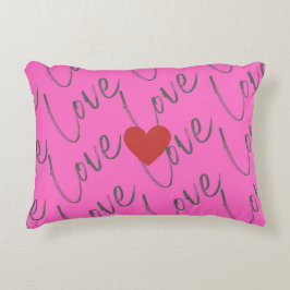 Almofada Decorativa Script de Amor com Coração
