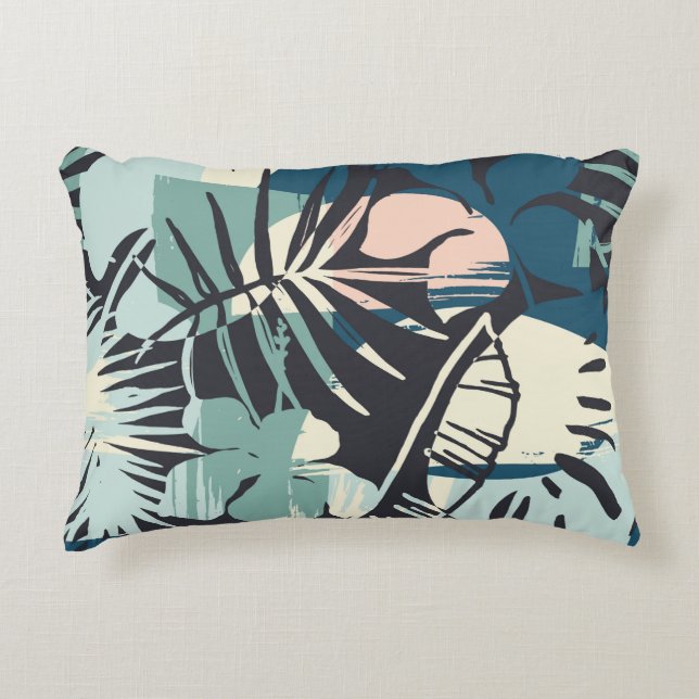 Almofada Decorativa Seamless exotic pattern with tropical plants and a (Frente)