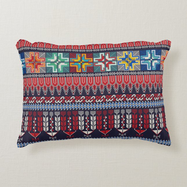 Almofada Decorativa Seamless pattern design with traditional Palestini (Frente)