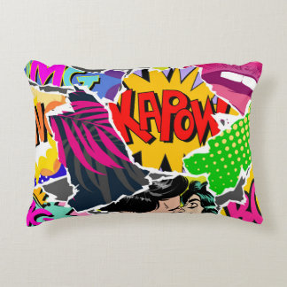 Almofada Decorativa Seamless pattern pop art comics style. Collage of 