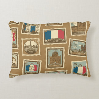 Almofada Decorativa  seamless pattern with postage stamps on theme of 