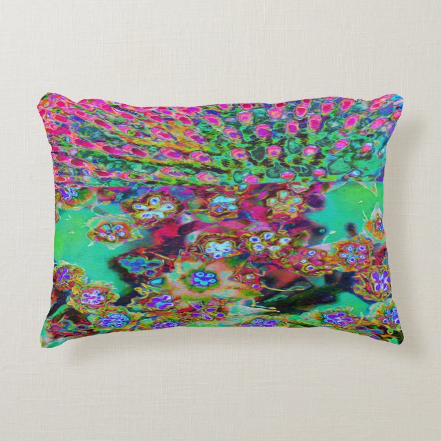 Almofada Decorativa Sedum Roxo Groovy Abstrato Psicodélico (Frente)