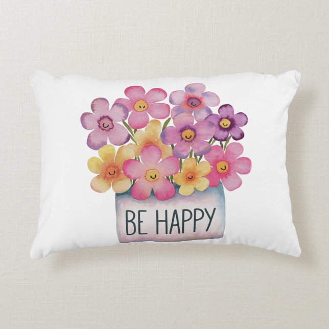 Almofada Decorativa Seja feliz (Frente)