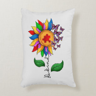 Almofada Decorativa Seja gentil, girassol - consciência do autismo