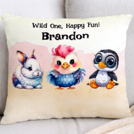 Almofada Decorativa Selvagem De Animais De Floresta Brincadeiras