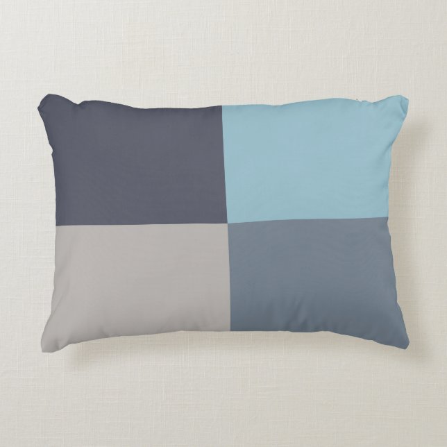 Almofada Decorativa Sementes de Algodão de Cinza Azul Trout (Frente)