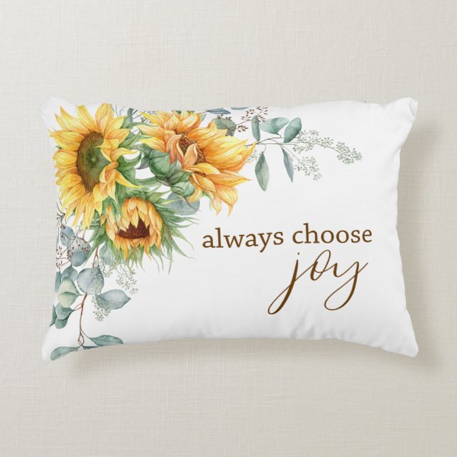 Almofada Decorativa Sempre Escolha Joy Sunflower Eucalyptus (Frente)