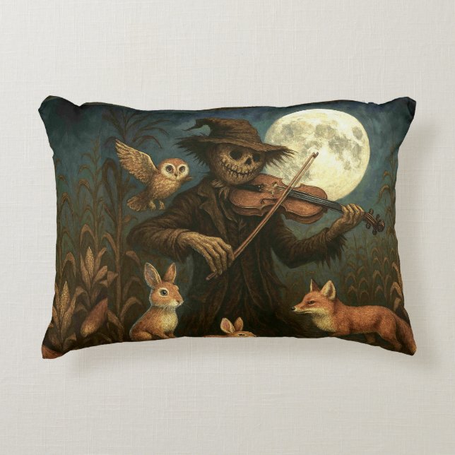 Almofada Decorativa Serenata de espantalho de lua (Frente)