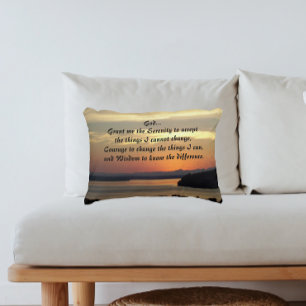 Almofada Decorativa Serenity Prayer Orange Seascape Foto Sunset