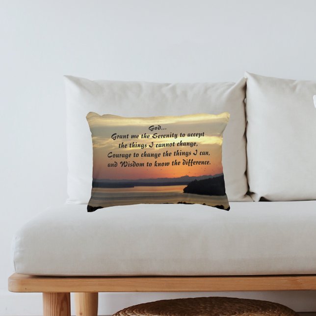 Almofada Decorativa Serenity Prayer Orange Seascape Foto Sunset (In Situ)